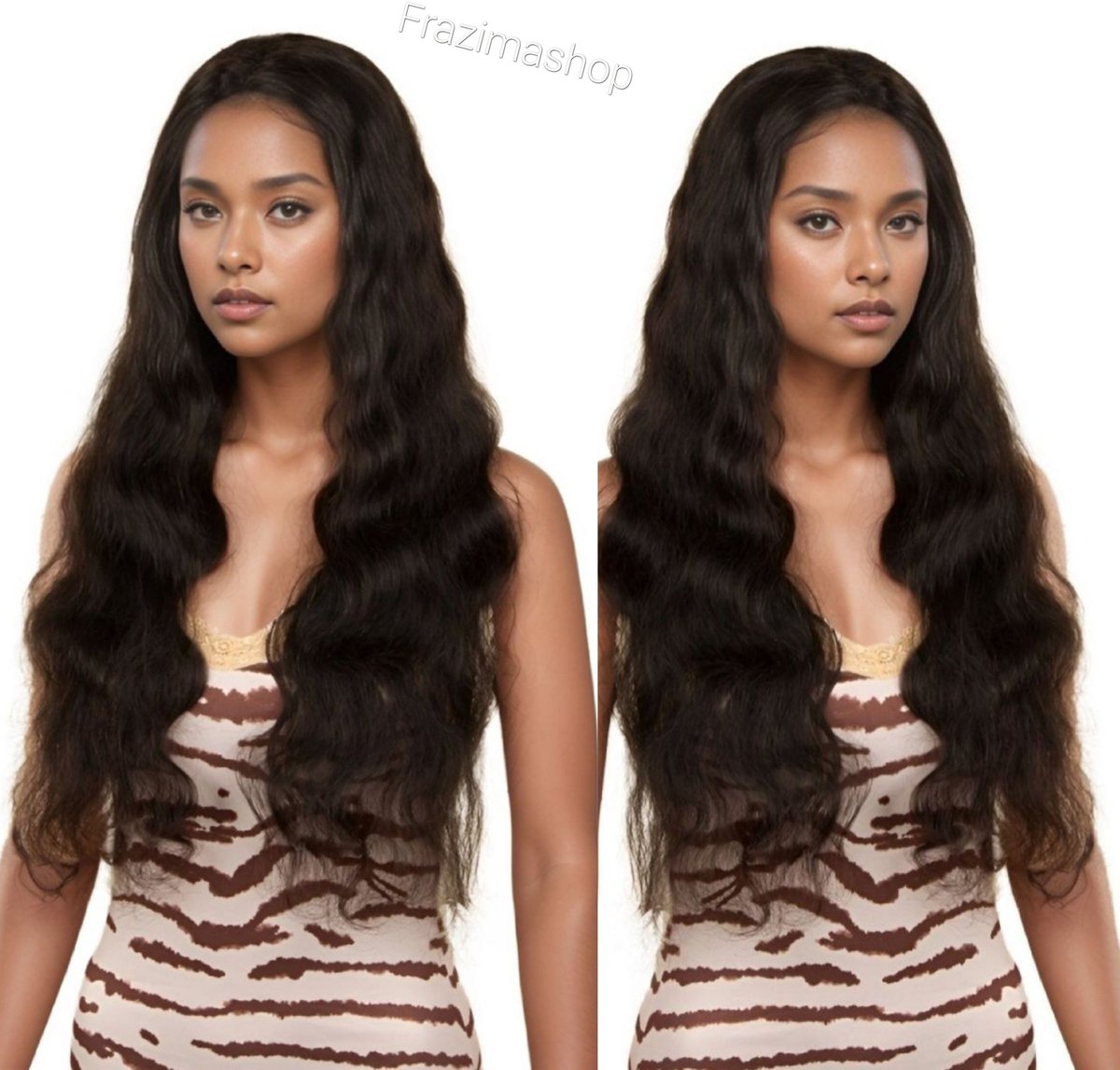 Frazimashop-Pruik dames- echt haarstuk -Braziliaans Remy golf haar_ Haarwerken -lang haar-28 inch donderbruine 4x4 lace closure.