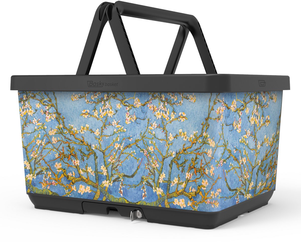 Basky Fietsmand Van Gogh Bloesem - gerecycled plastic - voor- of achterkant