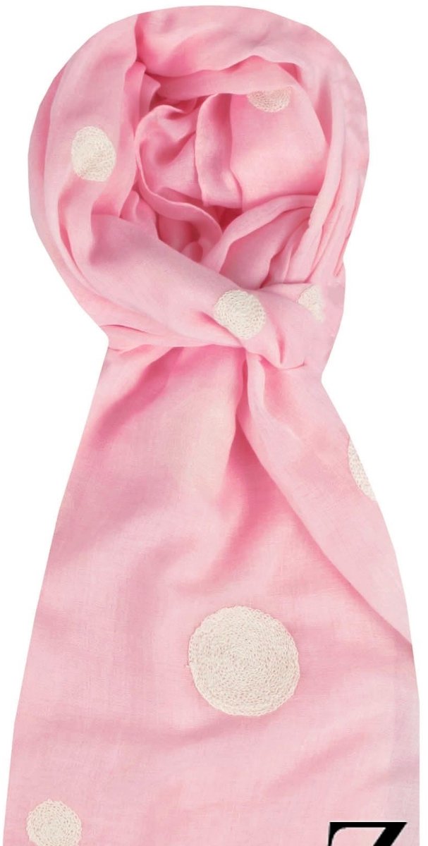 Sjaal -zacht roze- natuurlijke materialen- lente /zomer sjaal
