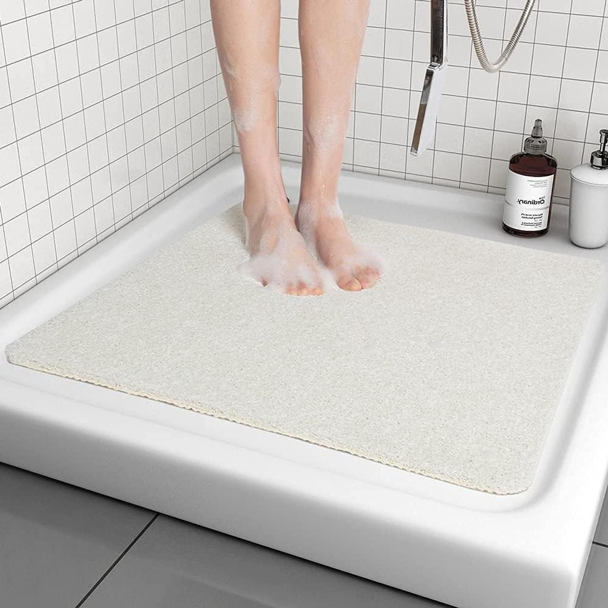Vierkante Antislip Douchemat 80 x 80 cm Loofah - Wasbaar en Sneldrogend
