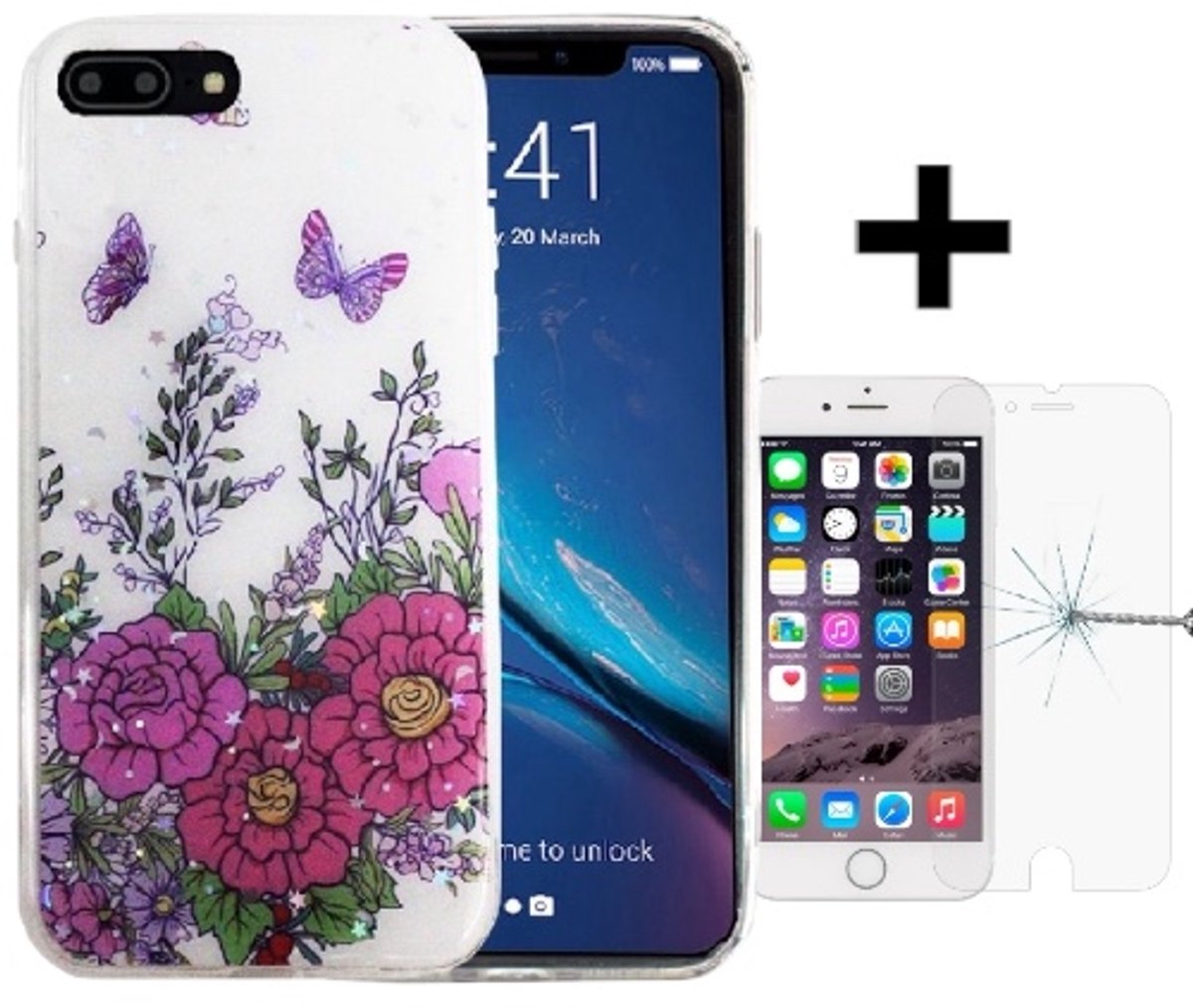 Hoesje Geschikt voor Apple iPhone 7/8 Plus silicone/TPU back cover print (4)