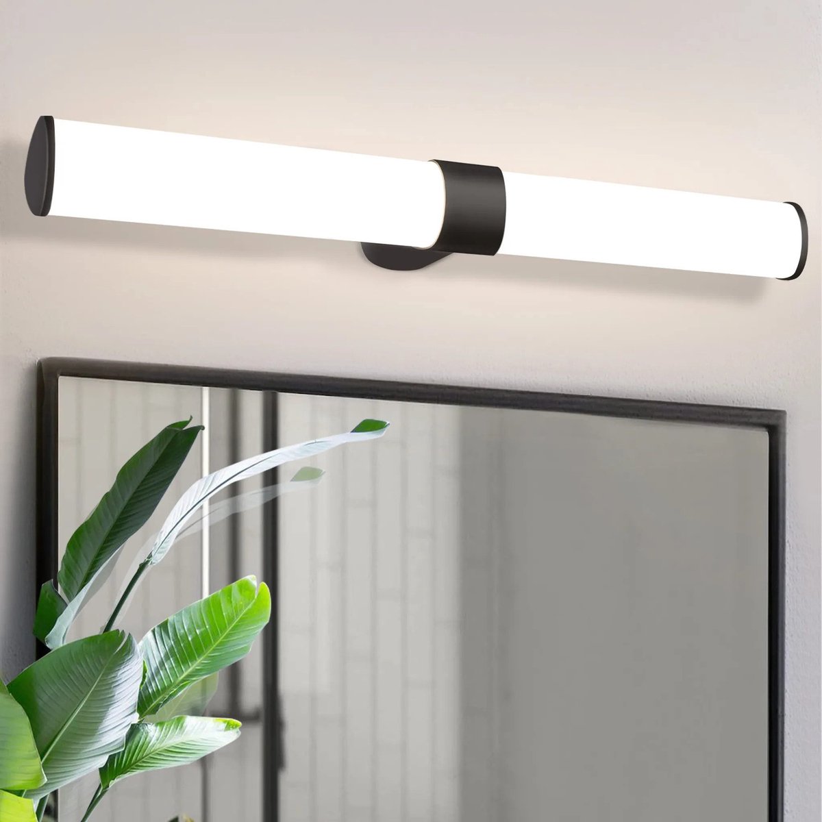 NETTLIFE LED Spiegellamp - 15W - zwart badkamerlamp - 4000K neutraal wit - Spiegelverlichting 60CM - IP44 wandlamp - modern - voor kelder | keuken | badkamermeubel