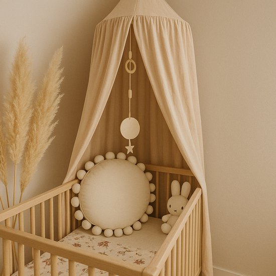 Jikkies Klamboe - Hemeltje - Kinderkamer - Babykamer - Extra Groot - 250 cm - Beige — afbeelding 3