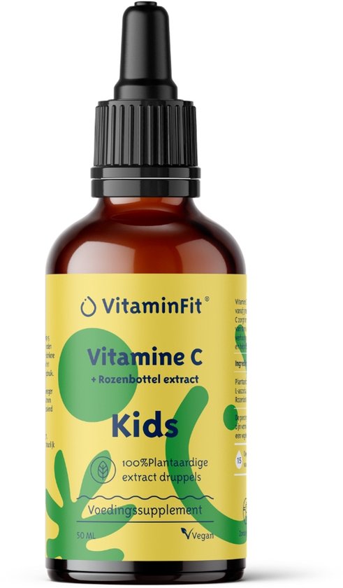 VitaminFit Vitamine C druppels voor kinderen - 100% Natuurlijk & Plantaardig - 50 ML - Vloeibaar