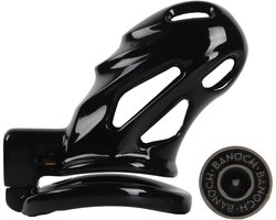 Banoch | Peniskooi aluminium zwart | 3 ringen | 45 mm, 50 mm & 55 mm | chastity cage voor mannen