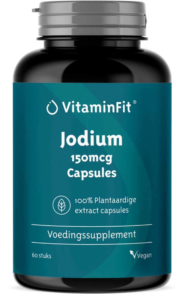 Goedkoopste VitaminFit Jodium uit Plantaardig Kelp 150mcg Capsules - 100 Natuurlijk & Plantaardig - 60 Capsules