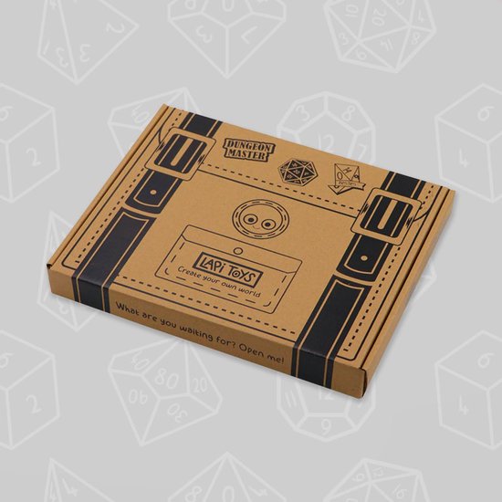 Lapi Toys - Tapis de jeu polydice Dungeons and Dragons - Plateau à dés DnD - Parchemin D&D - Pochette à dés - Piste à dés - Avec espace de rangement - Cuir artificiel - Multicolore