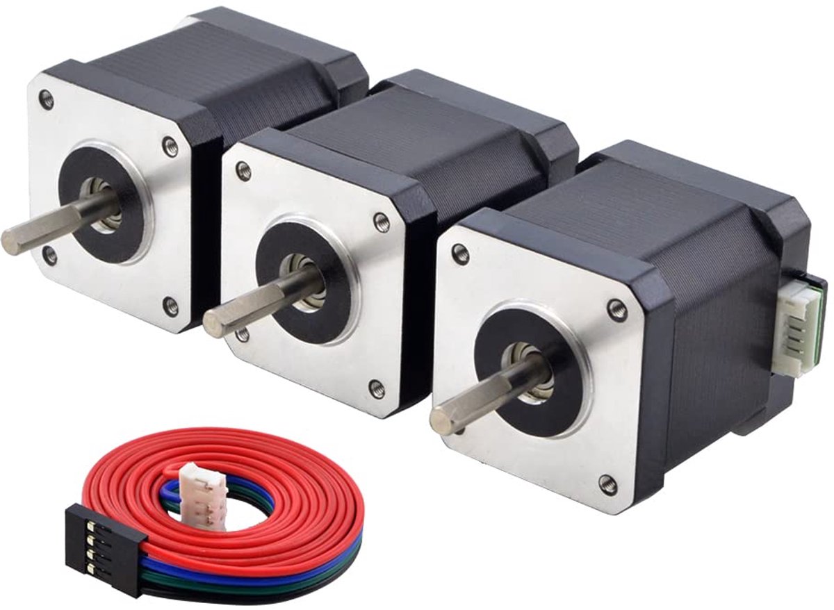 Bipolaire Stappenmotor Nema 17 - 2A, 55 Ncm, 1,8 graden voor 3D-printers - 3 Stuks