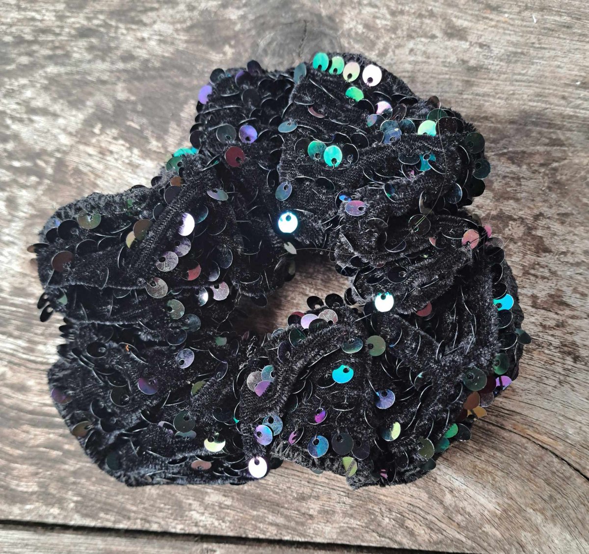 Scrunchie zwart met pailletten - Scrunchies - pailletten