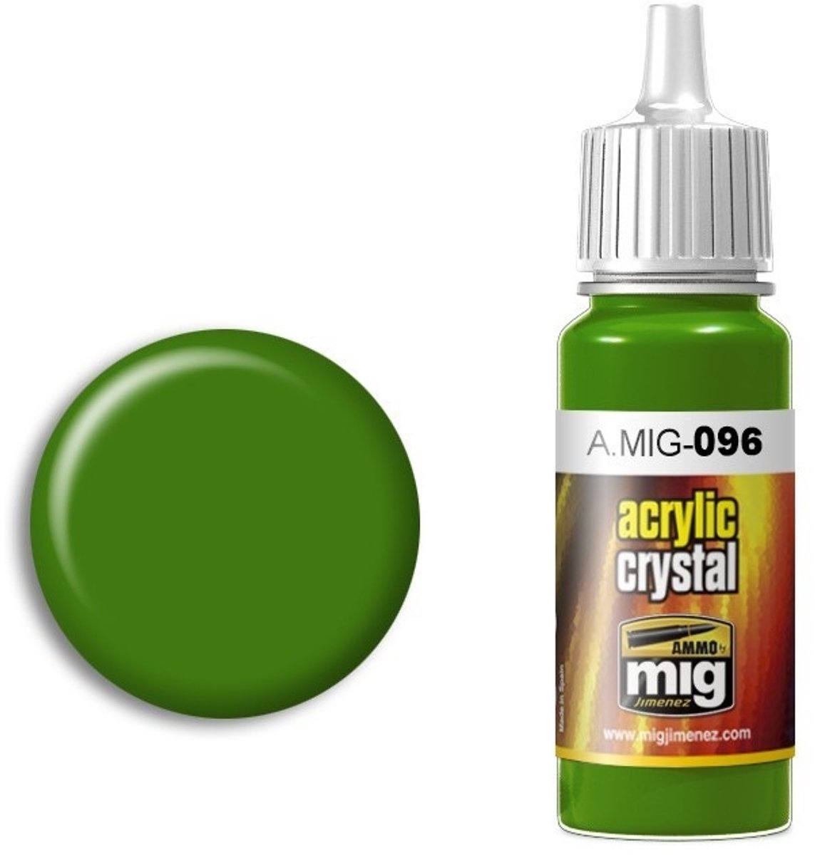 AMMO by Mig Jimenez Hobbyverf Acrylverf - MIG 0096 Crystal Green Periscope Tail Light - Acryl Verf flesje - 17 ml