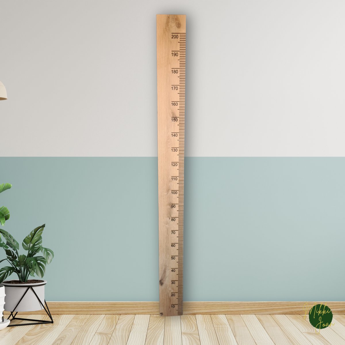 Groeimeter 200cm Eikenhout | Eiken hout | Zeer uniek | Familiecadeau van het Jaar | Kinderkamer | Kraamcadeau | Verjaardagscadeau | Babykamer | Babyshower | Meetlat Kind | Wanddecoratie | Huwelijkscadeau | Mikki Joan