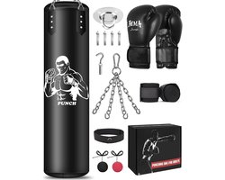 Opknoping Bokszak Set met Accessoires - Microfiber Lederen Zware Tas voor Training Kickboksen Fitness MMA Grappling Muay Thai Karate