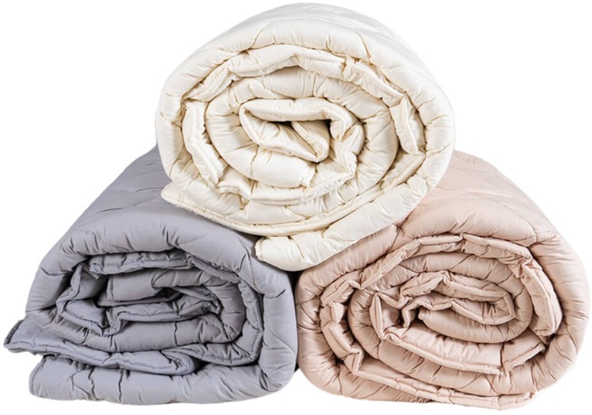 100% Wollen Dekbed – Crème – Warm en Ademend – Ideaal voor Koude Winterdagen – Perfect Cadeau voor de Slaapkamer