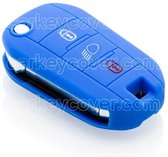 Autosleutel Hoesje geschikt voor Peugeot - SleutelCover - Silicone Autosleutel Cover - Sleutelhoesje Blauw
