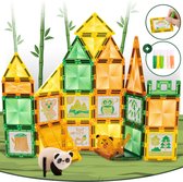 Fits4Kids® Magnetic Tiles - 47 Stuks - Magnetisch Speelgoed - Jungle Thema - Magnetische Tegels - Magna Constructiespeelgoed - Bouwstenen - 3 4 5 6 7 8 Jaar