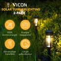 Vicon 2-pack solar tuinverlichting: 100% zonne-energie, energiebesparend, eenvoudige installatie.