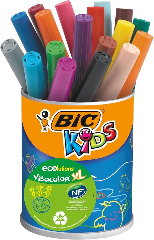 Baker Ross Large pack of felt-tip pens with fine tip (24 pieces) - indispensable in the craft box for children for painting and crafting