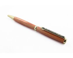 STB luxe premium (twist) balpen, handgemaakt, 24-karaats verguld en Braziliaans tulpen hout, made in Holland