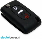 Peugeot SleutelCover - Zwart / Silicone sleutelhoesje / beschermhoesje autosleutel