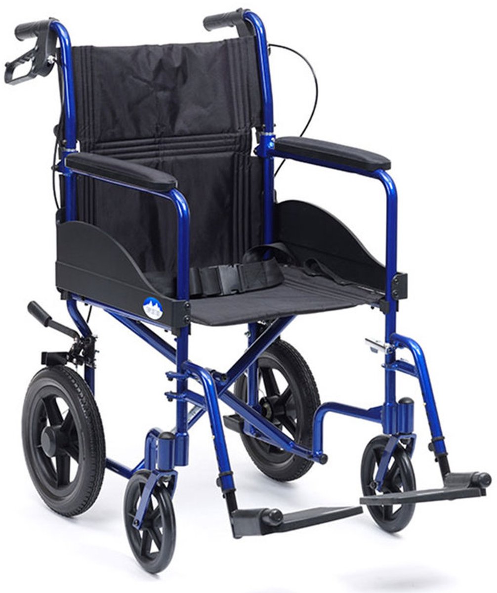 Transport rolstoel Expedition Plus - Belastbaar tot 130 kg - Dubbele rem - Handremmen voor de duwer