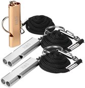 H&S Noodfluitje 3 stks Overlevingsveiligheid Fluitje met Lanyard voor Camping Wandelen Outdoor Boating Jacht Sport Hond Training