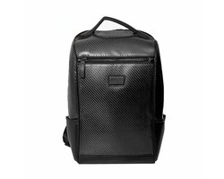 Carbon Fiber en Leren Rugzak – Unisex Rugtas voor Dames en Heren - 20 inch - 18L - Luxe Design – Duurzaam en Waterafstotend - Handbagage - Motor Backpack