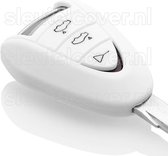 Autosleutel Hoesje geschikt voor Porsche - SleutelCover - Silicone Autosleutel Cover - Sleutelhoesje Wit