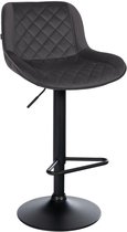 Tabouret de bar CLP Kasson - avec dossier - Hauteur réglable - structure en métal - avec repose-pieds - noir