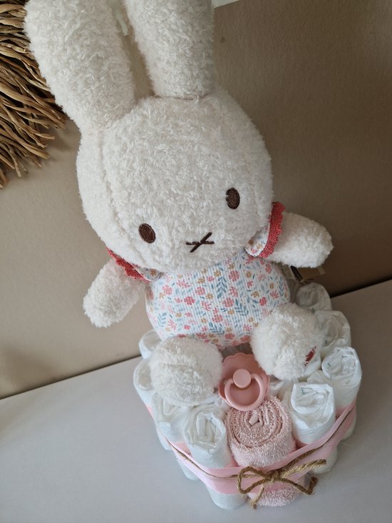 Nijntje x Little Dutch Vintage Little Flower luiertaart small meisje - babyshower - kraamcadeau van Nijntje — afbeelding 2