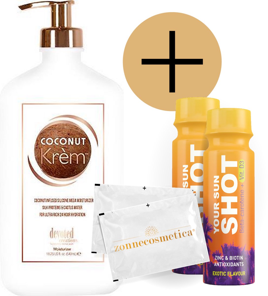 Devoted Creations - Coconut Krèm + 2 Your Sun Shots + 2 Verfrissingsdoekjes