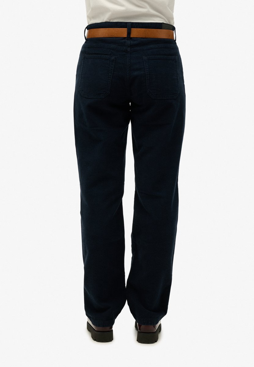 Superdry Corduroy broek met rechte pijpen Dames Broeken Marineblauw