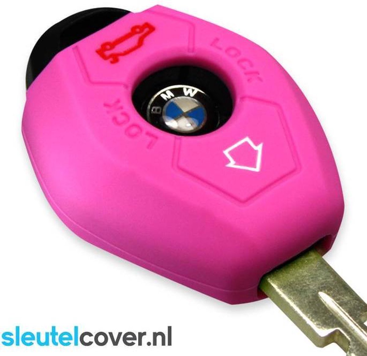 Autosleutel Hoesje geschikt voor BMW - SleutelCover - Silicone Autosleutel Cover - Sleutelhoesje Roze