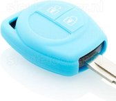 Autosleutel Hoesje geschikt voor Nissan - SleutelCover - Silicone Autosleutel Cover - Sleutelhoesje Lichtblauw