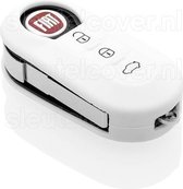 Fiat SleutelCover - Wit / Silicone sleutelhoesje / beschermhoesje autosleutel