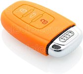 Autosleutel Hoesje geschikt voor Audi - SleutelCover - Silicone Autosleutel Cover - Sleutelhoesje Oranje
