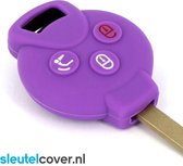 Autosleutel Hoesje geschikt voor Smart - SleutelCover - Silicone Autosleutel Cover - Sleutelhoesje Paars