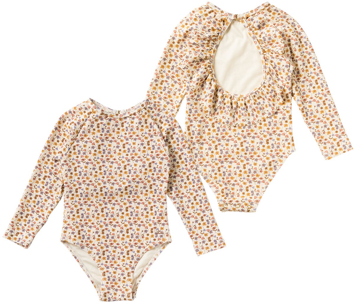 SALTED STORIES Flower Bud Bodysuit Zwemkleding Meisjes - Beige - Maat 98/104