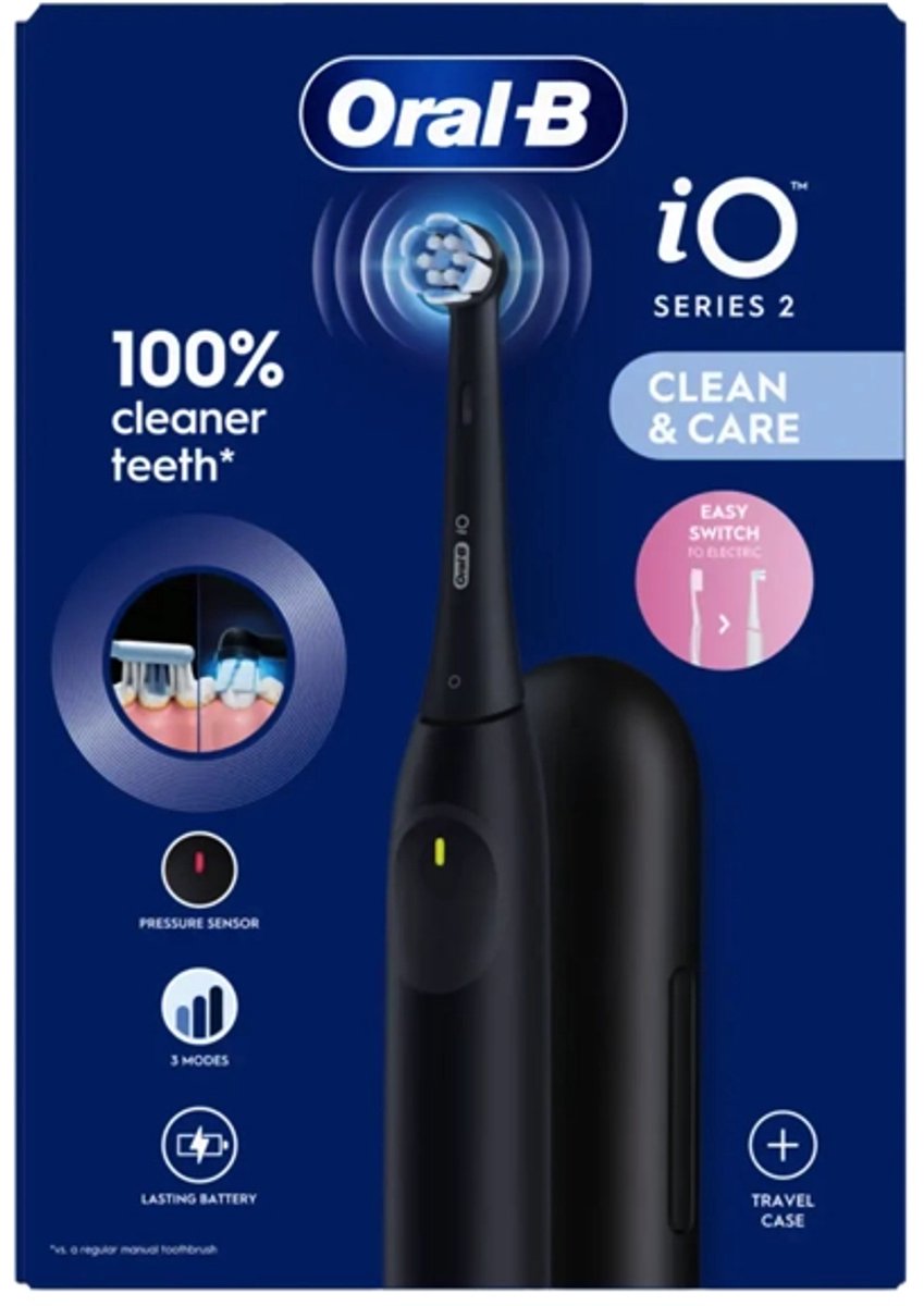 Oral-B iO 2 Elektrische Tandenborstel Black met Reisetui