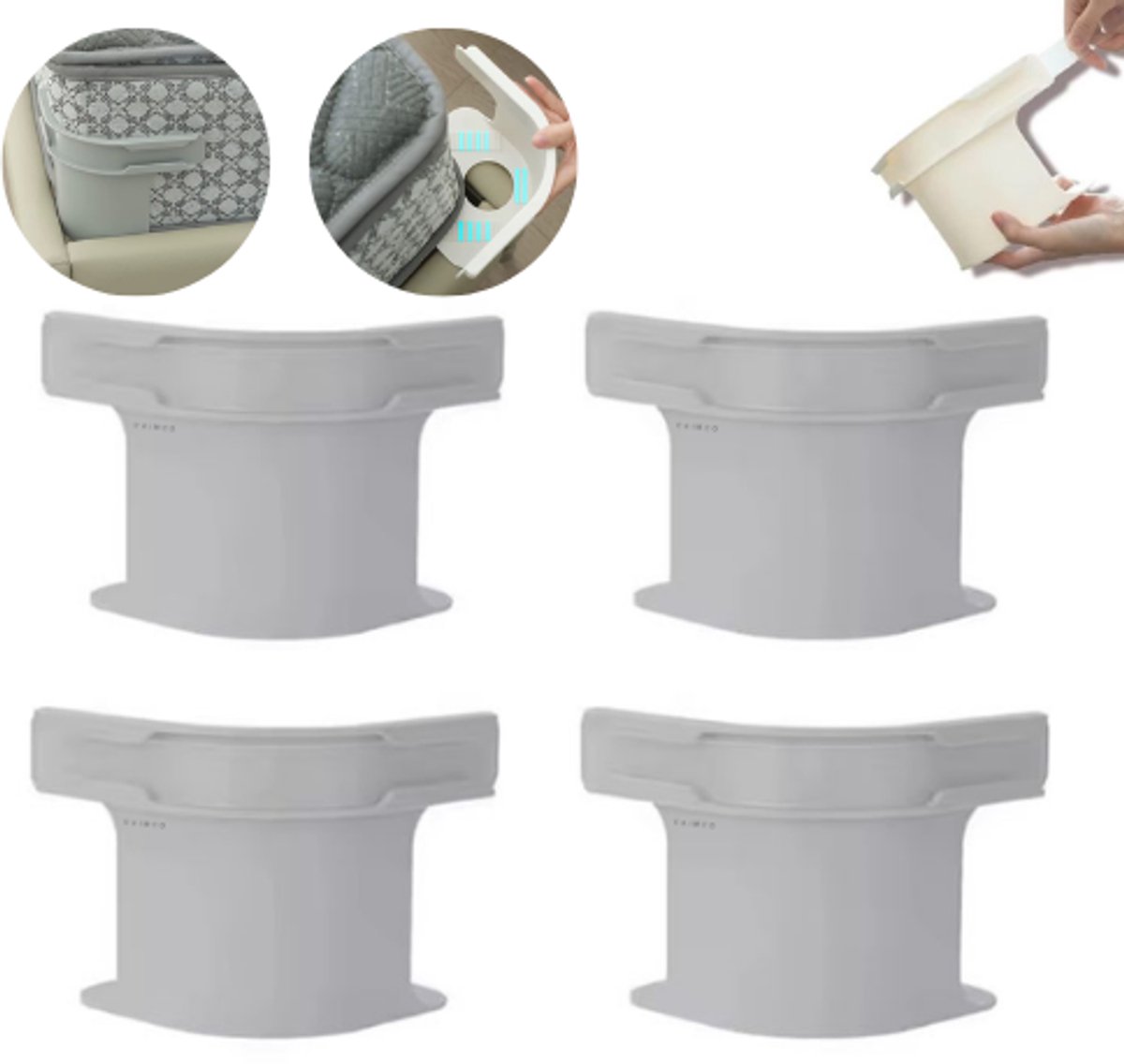 Caimco Multifunctionele Onzichtbare Lakenbevestiging - 4 Stuks - Dekbedklemmen - Clips - Bedovertrek Sluiting - Antislip Clips - Lakenhouders -