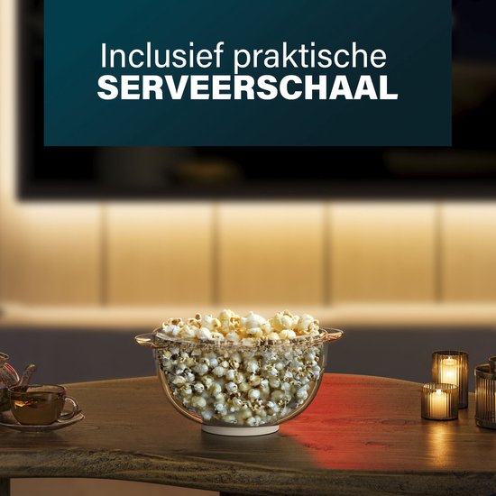 Princess 292980 Popcornmaker - Popcornmachine 450w - Transparant deksel - Serveerschaal - Rond - Knapperige en gezonde popcorn - met maatbeker - met smeltplaat voor boter - olie toevoegen mogelijk - Kinderfeestje — afbeelding 5