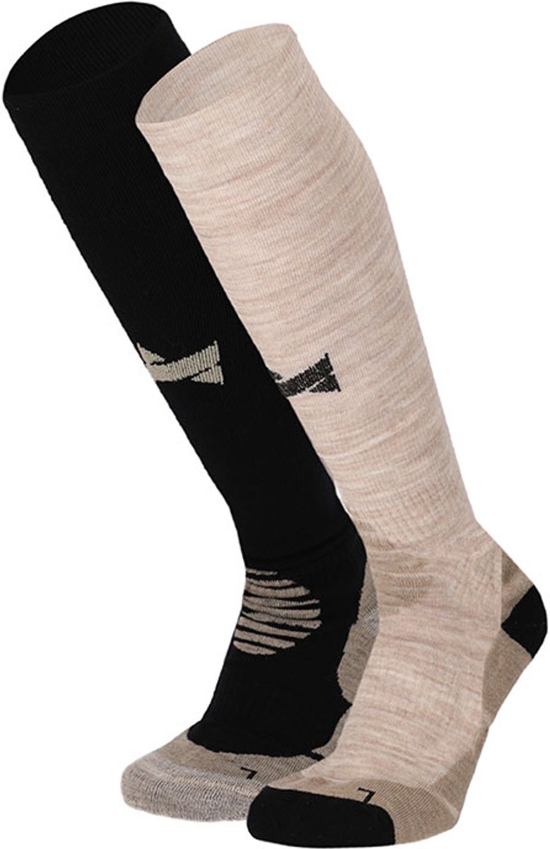 Xtreme Outdoor Compressiesokken 2 paar Compressie Wandelsokken Dames & Heren Zwart