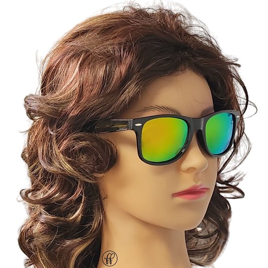 Fako Fashion® - 3x Zonnebril Zwart - Heren Zonnebril - Dames Zonnebril - Classic - UV400 - Zwart - Goud/Rode Spiegelglazen - 3 Stuks van Fako Fashion® — afbeelding 2