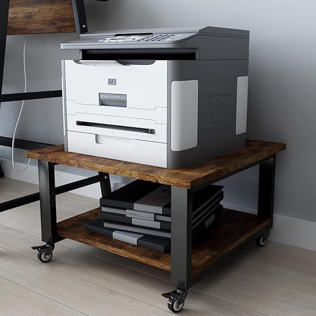 Printertafel - Stevig en Ruimtebesparend - Ideaal voor Thuis en Kantoor - Met Opbergruimte en Wielen - Organiseer je Werkplek Efficiënt - Praktisch en Functioneel Design