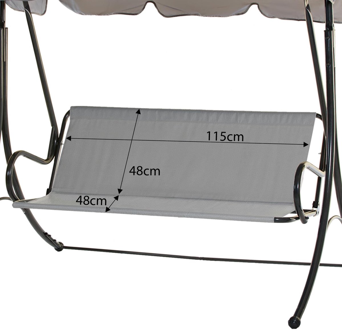 Unyqoos ® Comfortabel en Weerbestendig Zitkussen voor Tuinschommel - Ideaal voor Buiten, 2- en 3-zits grijs