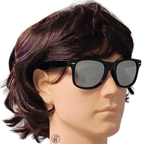 Fako Fashion® - 3x Zonnebril Zwart - Heren Zonnebril - Dames Zonnebril - Classic - UV400 - Zwart - Zilverkleurige Spiegelglazen - 3 Stuks van Fako Fashion® — afbeelding 2