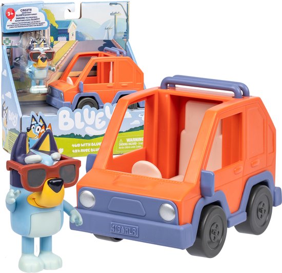 BLUEY - 4WD Auto & Bluey speelfiguur - Speelset