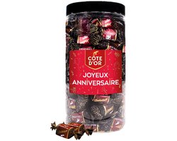 Côte d'Or Chokotoff chocolade met opschrift "Joyeux Anniversaire!" - chocolade verjaardagscadeau - pure chocolade met toffee - 800g