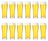 Verres à bière professionnels - (12 pièces) - 360 ml - Verre à bière - Bières - Glas - 36cl/0,36L - Pils - Set de Verres - Haute qualité - Vase - Bières spéciale - Weizen