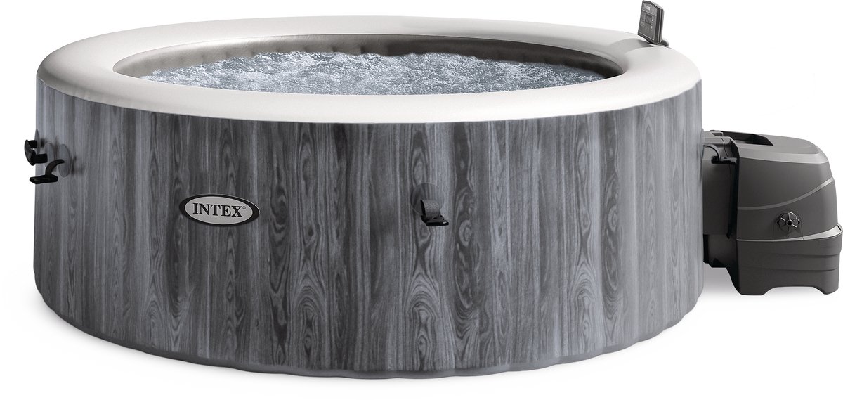Intex PureSpa Greywood – 4 personen – Opblaasbare spa - Grijs