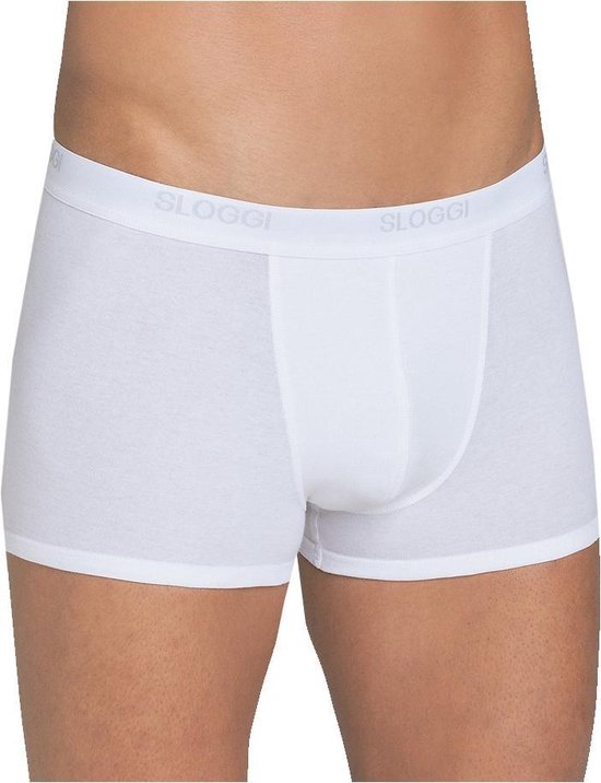 Witte Sloggi boxer gedragen door man, voorkant.